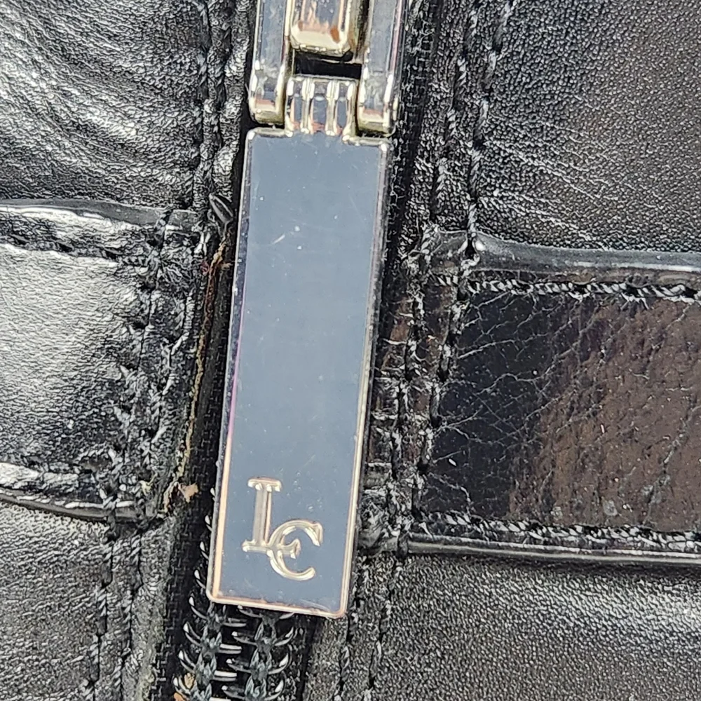 Louise et Cie Zora Black Leather Ankle Boots Silver Buckle Womens Size 8 Size 38